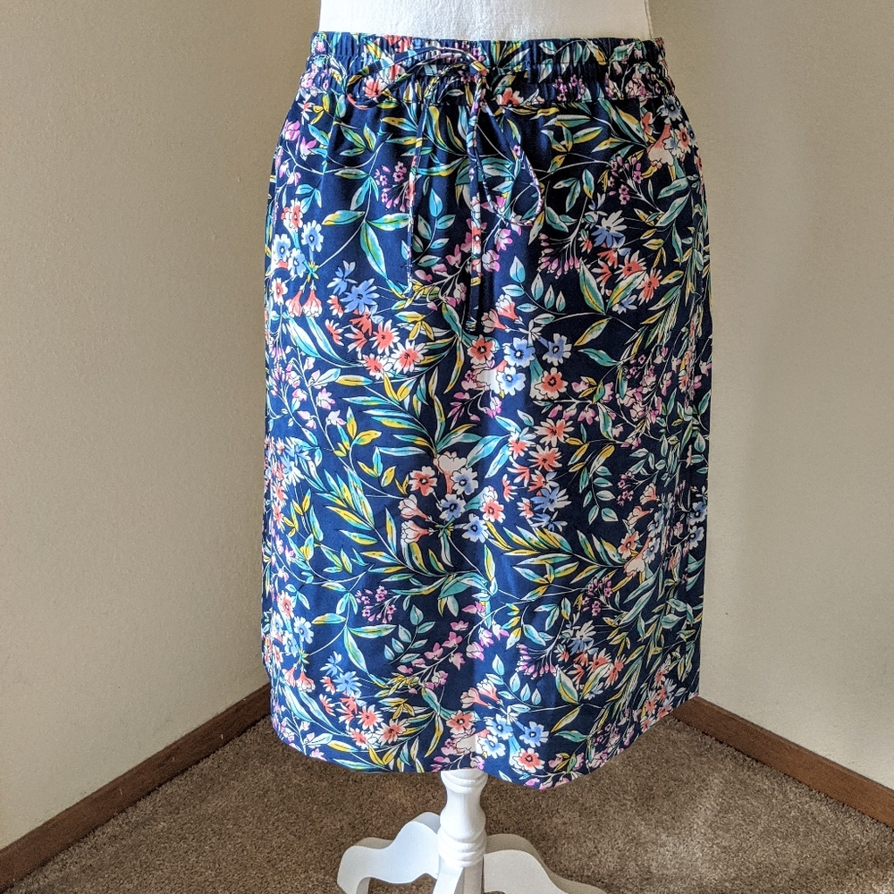 Talbots Floral Midi Skirt